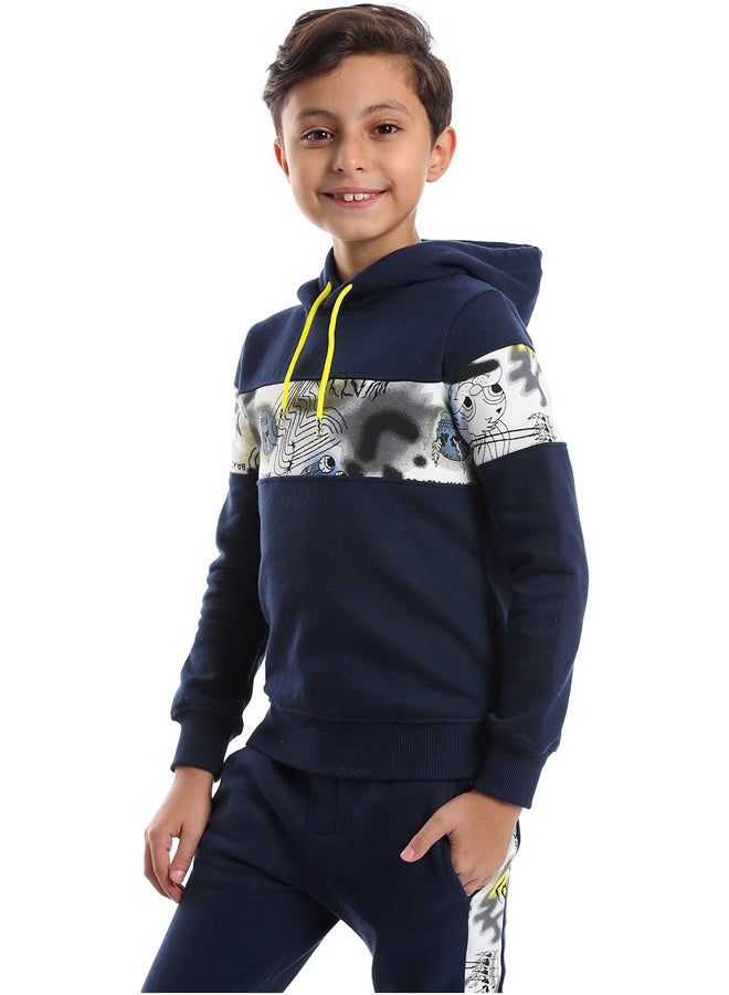 Andora Navy Blue Training Suit With Yellow Drawstrings _Navy Blue - Image 5