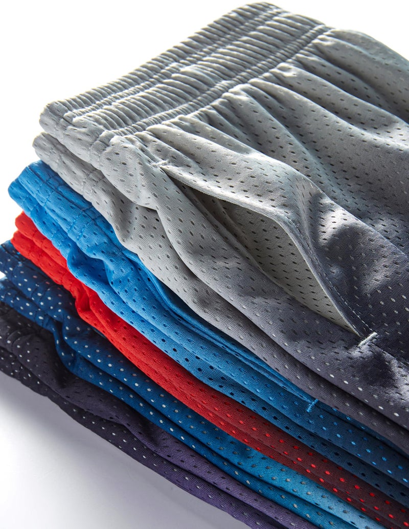 Liberty Pro 5 Pack: Mens Athletic Shorts, 9" Mesh Basketball Shorts Men Active Gym Shorts with Pockets (Set 3, Large) - Image 5