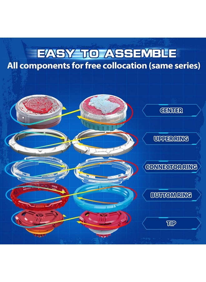 Infinity Nado Bey Battling Blade Toys Metal Brust Pro Gyro Toys For Boys And Girls Age 5+, Battle Set For 8-12 With Spinning Top & Sword Launcher, Blazing War Bear, Flame Red - Image 4