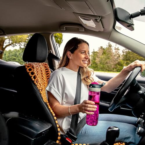 ZONETECH غطاء مقعد مزخرف من زونيتك - حزمة مكونة من 2 بلون طبيعي - يقلل من التعب في السيارة أو الشاحنة أو كرسي المكتب الخاص بك - Image 4