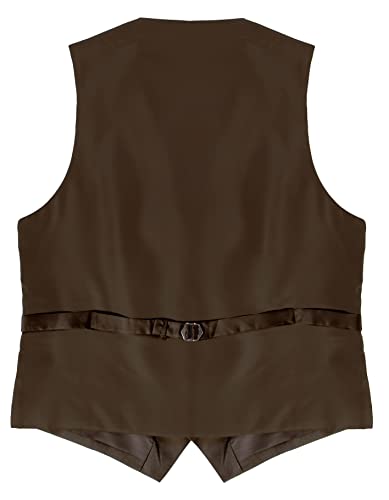 Gioberti Men's Formal Suit Vest Fit for Business or Casual Dress, Light Brown, Medium - Image 3