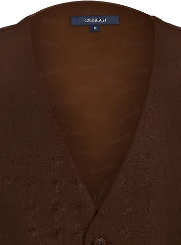 Gioberti Men's Formal Suit Vest Fit for Business or Casual Dress, Light Brown, Medium - Image 5