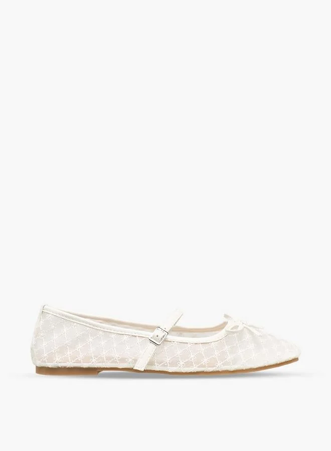سيليست Women Bow Detail Mesh Mary Jane Shoes
