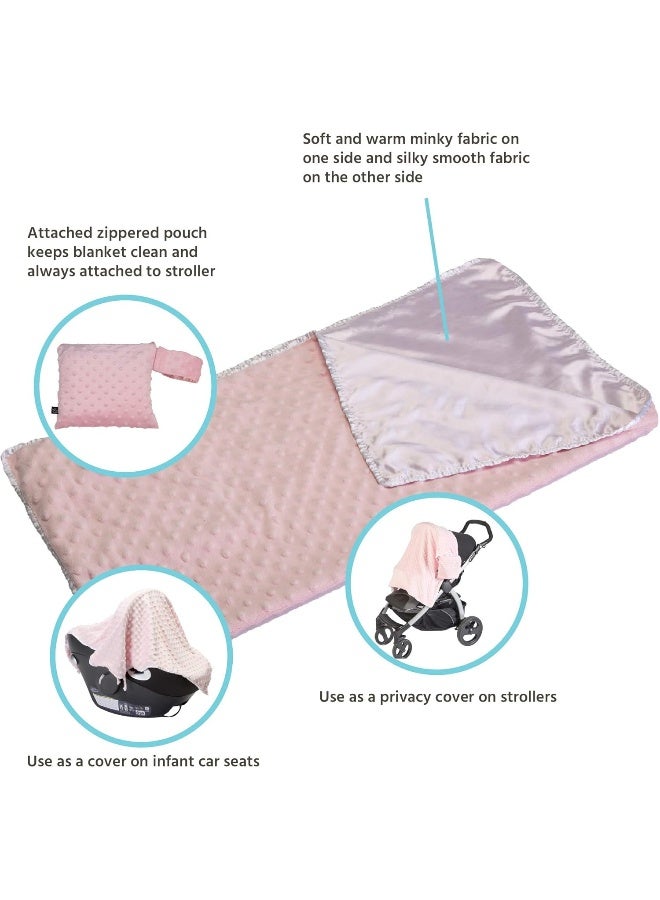 J.L. Childress Cuddle 'N Cover Stroller Blanket, Pink - Image 2