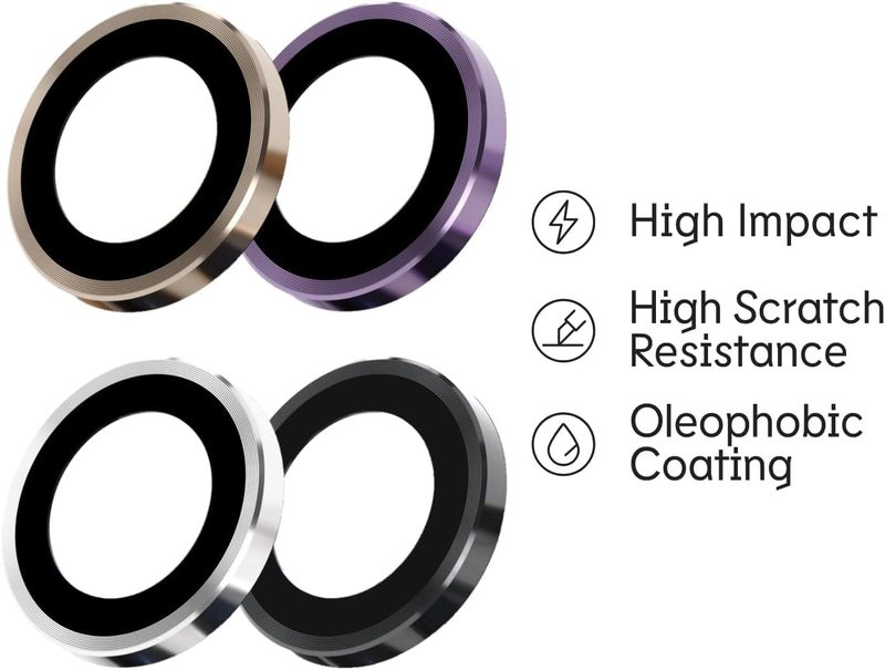 FabeKee Camera Lens Frame Glass Compatible with Redmi 15 5G Tempered Glass Aluminum Alloy Frame Individual Camera Lens Protector Cover gold - Image 4
