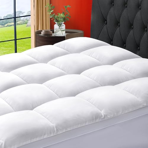 SOPAT Mattress Topper King Size Extra Thick Mattress Pad 821 Deep Pocket Soft Down Alternative Fill Mattress Protector Pillow Top Mattress Cover 78x80 Inches White