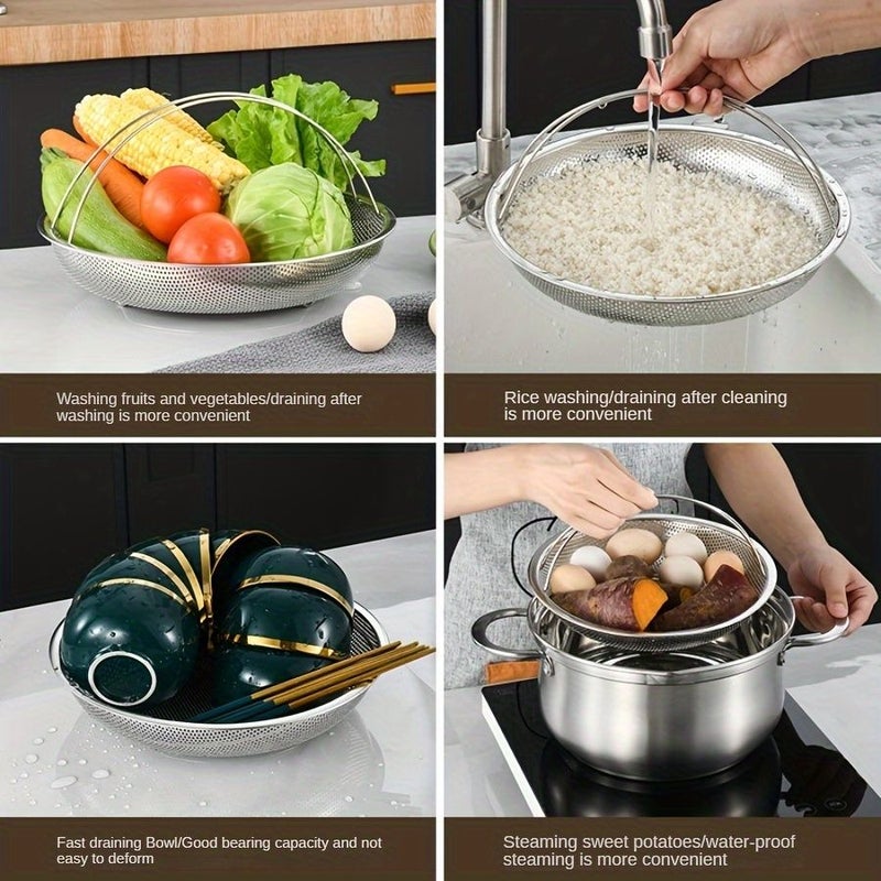 Large Stainless Steel Steamer Basket Multi Function Rice Dumpling Vegetable Cooker - Image 4