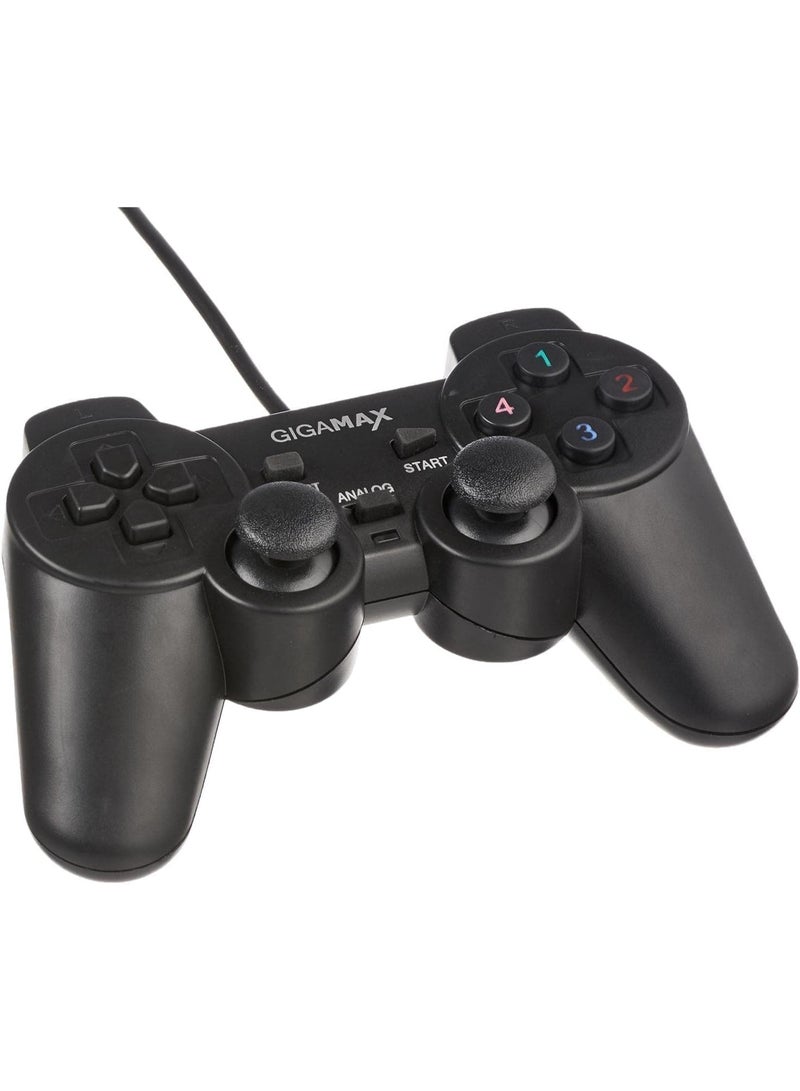جيجاماكس GP-4040 - وحدة تحكم ألعاب بخاصية الاهتزاز الفردي - وحدة تحكم ألعاب سلكية USB للكمبيوتر - جودة عالية - Image 1