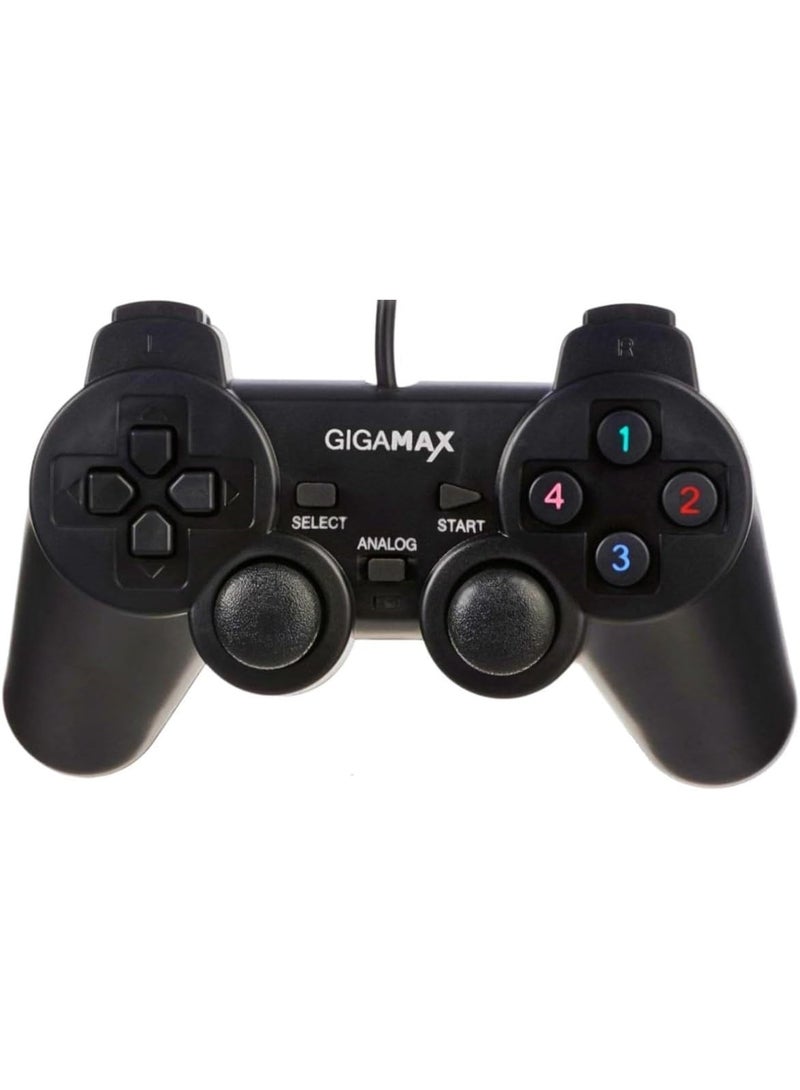 جيجاماكس GP-4040 - وحدة تحكم ألعاب بخاصية الاهتزاز الفردي - وحدة تحكم ألعاب سلكية USB للكمبيوتر - جودة عالية - Image 2