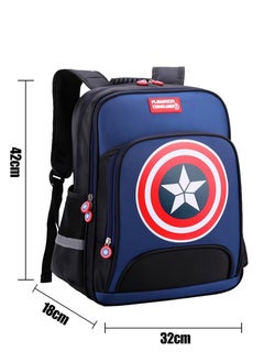 SAPU Marvel Captain America Backpack, Teen Backpack, Boy Backpack, High Quality, Waterproof, Comfortable and Breathable 16.2 inch Blue/Black  - Image 5