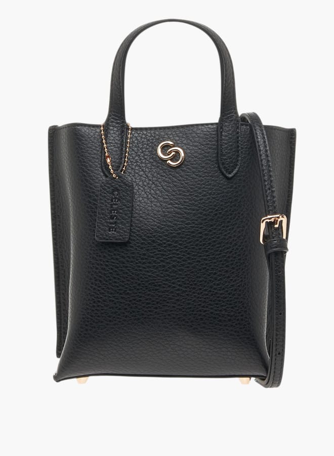 Celeste Women Textured Tote Bag with Detachable Strap and Zip Closure  - Image 1