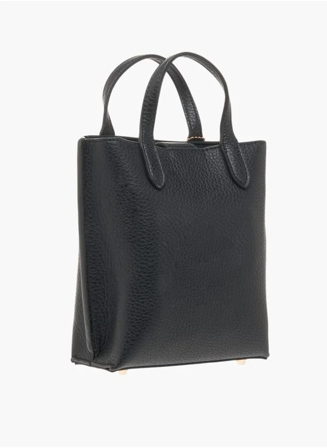 سيليست Women Textured Tote Bag with Detachable Strap and Zip Closure