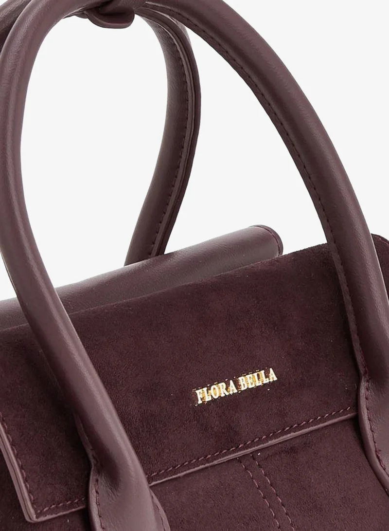 Flora Bella By Shoexpress BURGUNDY Textured Crossbody Bag With Detachable Strap for Women | Best Price UAE