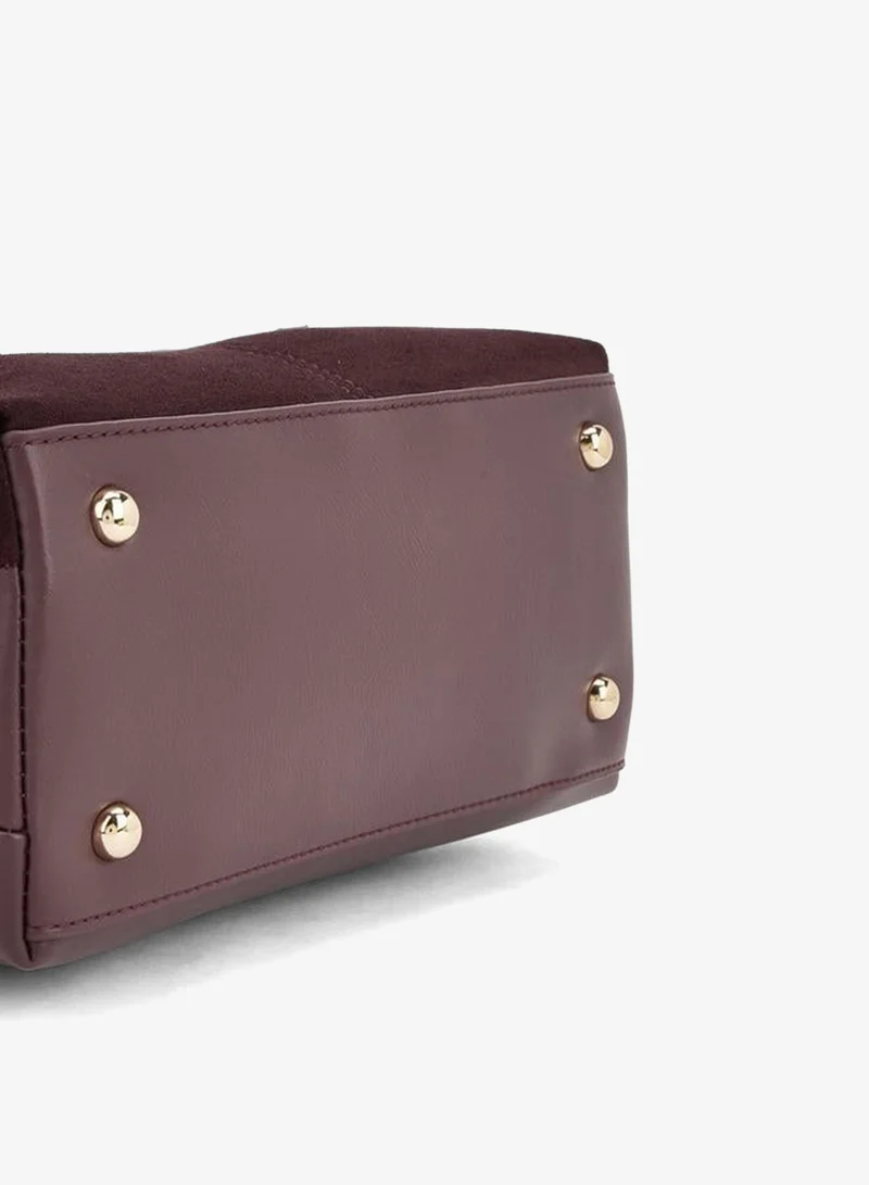 Flora Bella By Shoexpress BURGUNDY Textured Crossbody Bag With Detachable Strap for Women | Best Price UAE