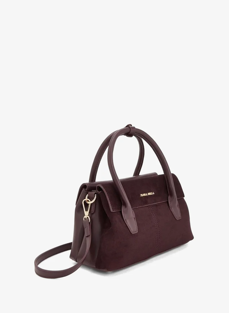 Flora Bella By Shoexpress BURGUNDY Textured Crossbody Bag With Detachable Strap for Women | Best Price UAE