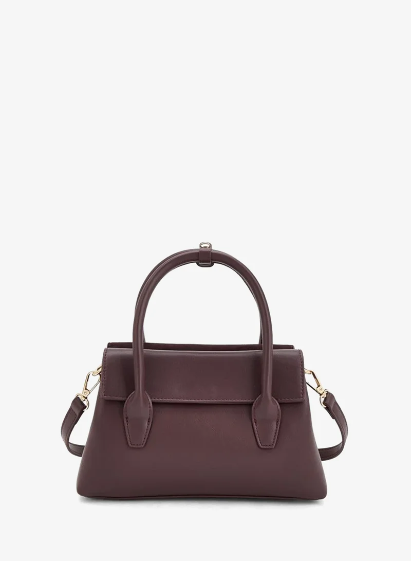 Flora Bella By Shoexpress BURGUNDY Textured Crossbody Bag With Detachable Strap for Women | Best Price UAE