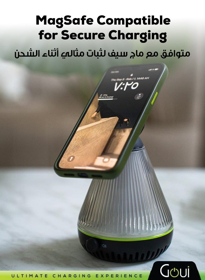 Goui Lantern with Dimmable Light, Wireless Charger, and Bluetooth Speaker – All-in-One Solution for Home, Office, and Outdoor Use with Long Battery Life and Fast Charging - Multicolour - Image 5