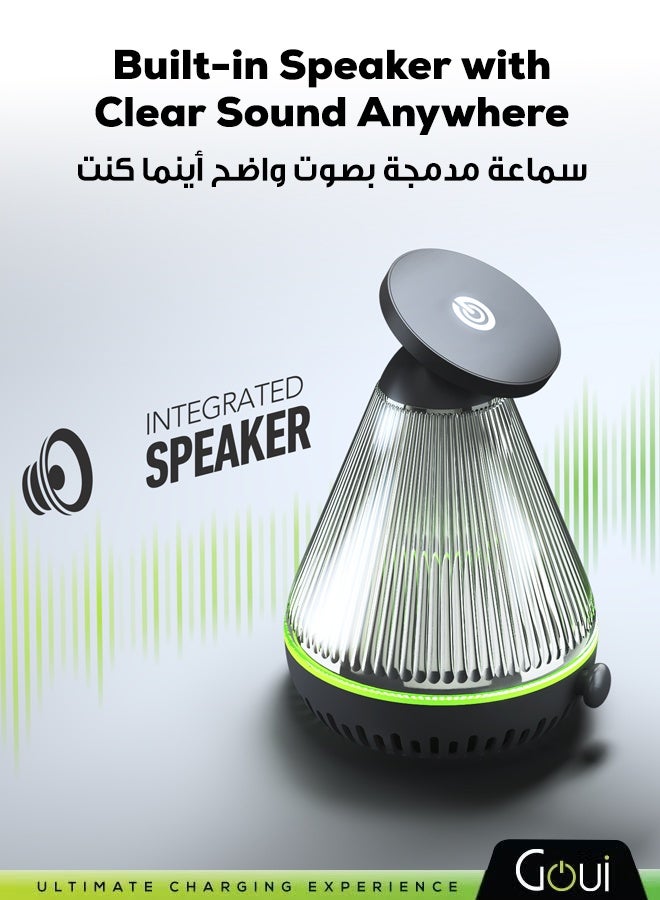 Goui Lantern with Dimmable Light, Wireless Charger, and Bluetooth Speaker – All-in-One Solution for Home, Office, and Outdoor Use with Long Battery Life and Fast Charging - Multicolour - Image 3