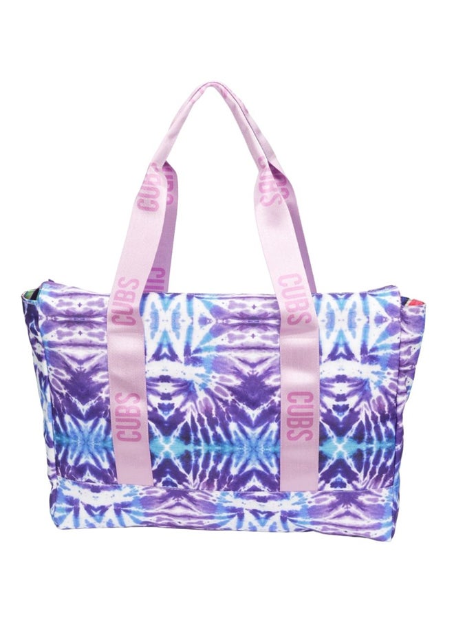 CUBS Double Face Tote Bag Multicolor Large Ice watermelon & purple tie dye  - Image 1