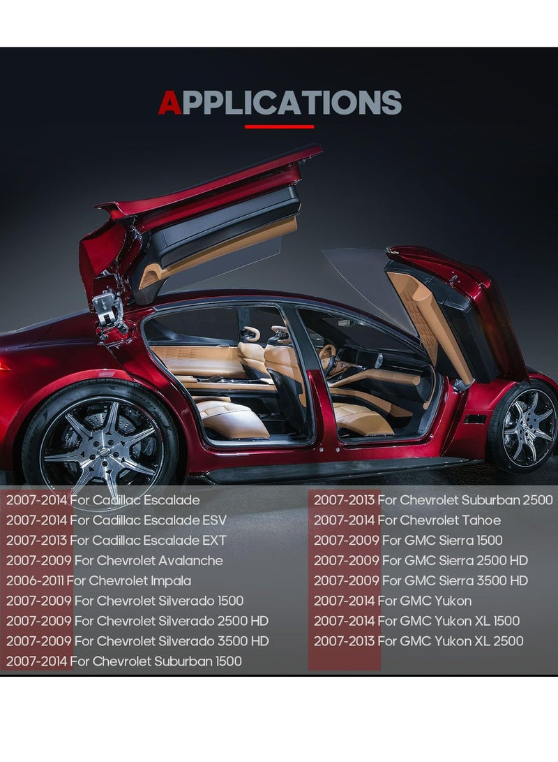 TLAXCA مجموعة من 4 مشغل قفل مزلاج أمامي وخلفي يسار للسائق والراكب الأيمن لسيارة شيفروليه تاهو 2007-2009، لسيارة جي إم سي يوكون يوكون XL 1500 يوكون XL 2500 2007-2009 - Image 2