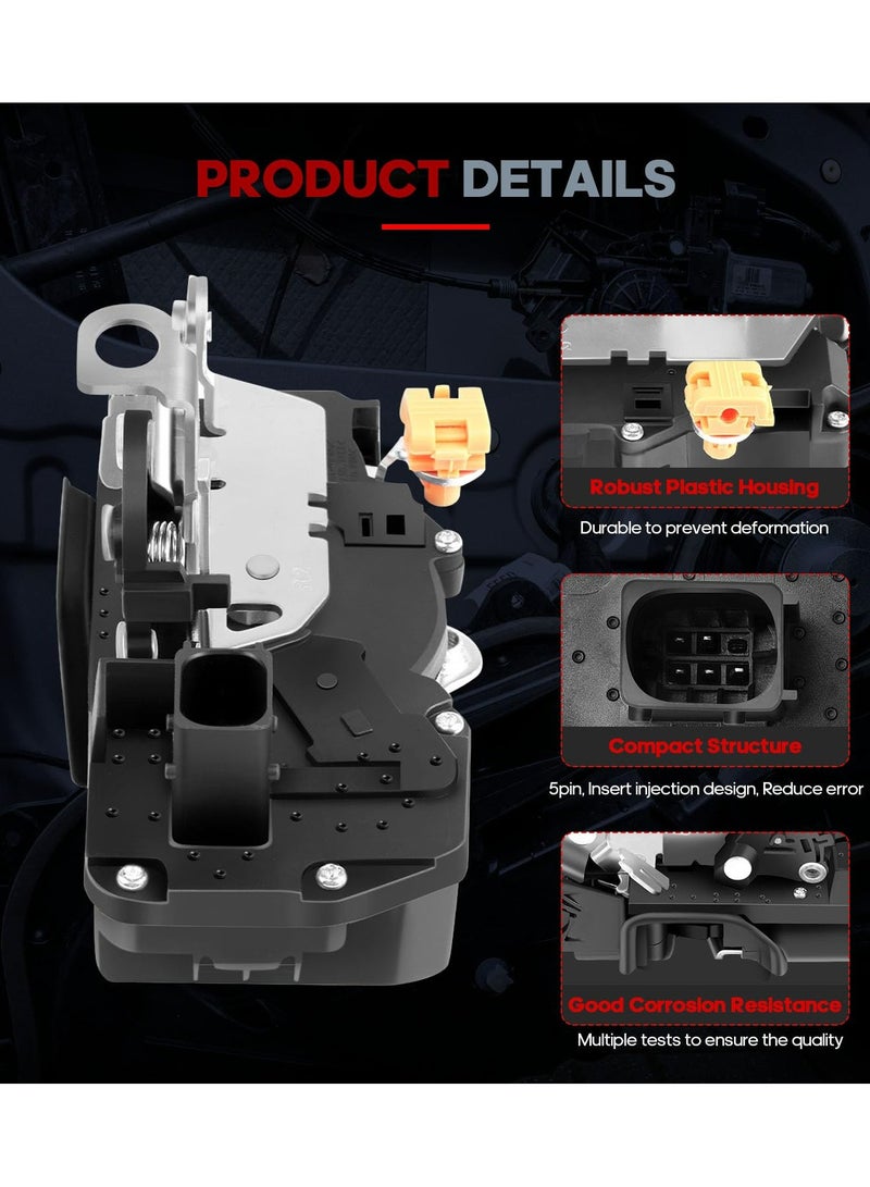 TLAXCA مجموعة من 4 مشغل قفل مزلاج أمامي وخلفي يسار للسائق والراكب الأيمن لسيارة شيفروليه تاهو 2007-2009، لسيارة جي إم سي يوكون يوكون XL 1500 يوكون XL 2500 2007-2009 - Image 4