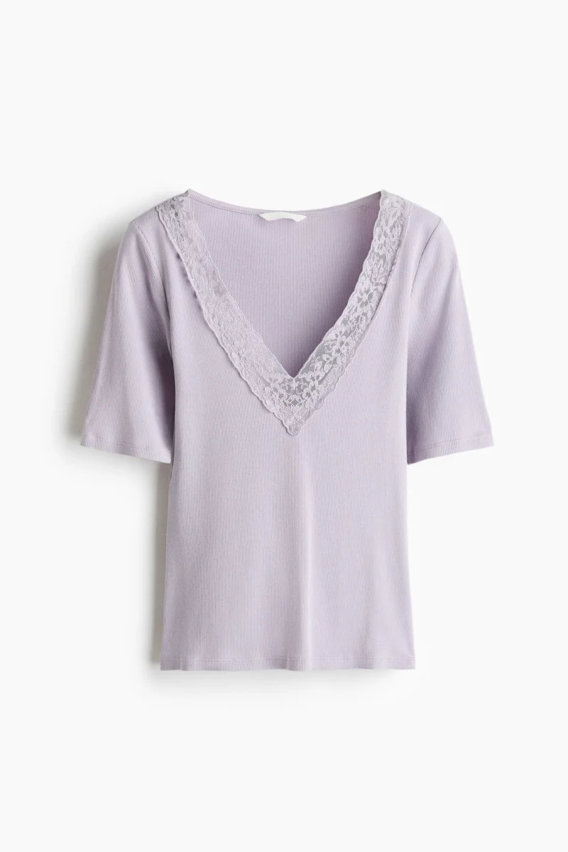 H&M Ribbed V-neck top