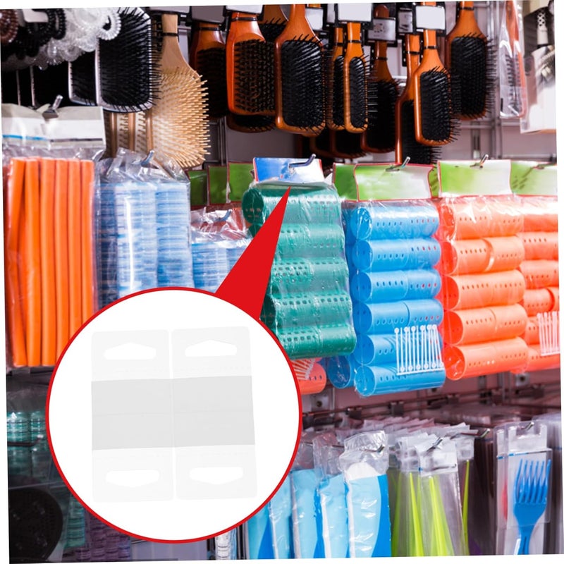 200pcs Plastic Hanging Tabs Self-Adhesive Hanger Tags for Retail Display Easy to Use Strong Adhesive for Store Home Organization - Image 5