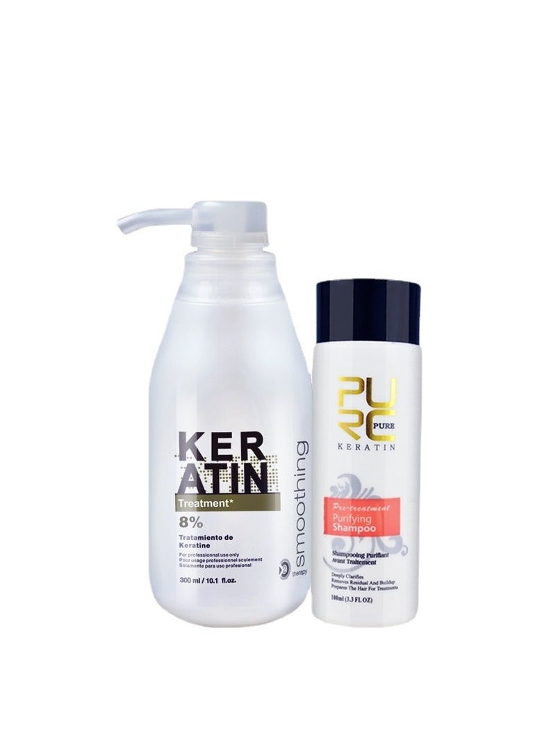 PURC - PURC prestretch wash Brazilian oil care set to repair dry and frizzy hair, soften and straighten keratin set - Image 1
