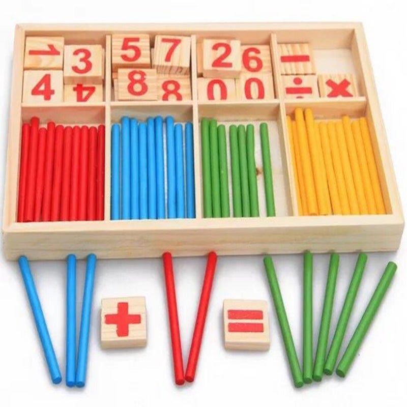Generic Children'S Wooden Number Stick Operation Learning Box Primary ...