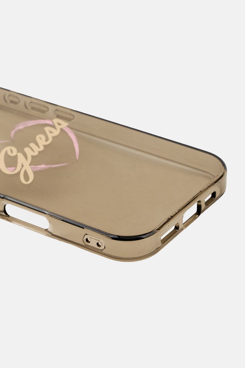 GUESS حافظة حماية بشعار علامة آيفون 16 برو، رمادي - Image 3