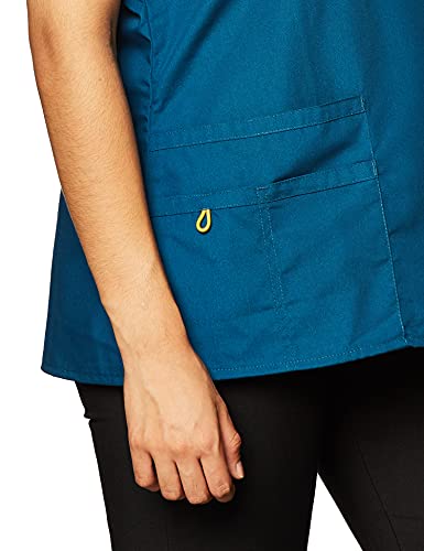 WonderWink Womens Origins Charlie Women's Top Medical Scrubs Shirts, Caribbean, X-Small US - Image 2