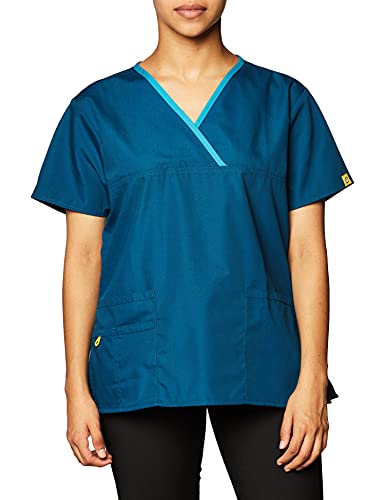 WonderWink Womens Origins Charlie Women's Top Medical Scrubs Shirts, Caribbean, X-Small US - Image 5