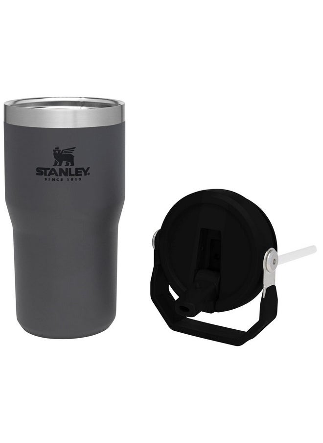 Stanley - Stanley IceFlow Flip Straw Tumbler with Handle 20 oz | Twist On Lid and Flip Up Straw | Leak Resistant Water Bottle | Insulated Stainless Steel |BPA-Free | Charcoal - Image 1