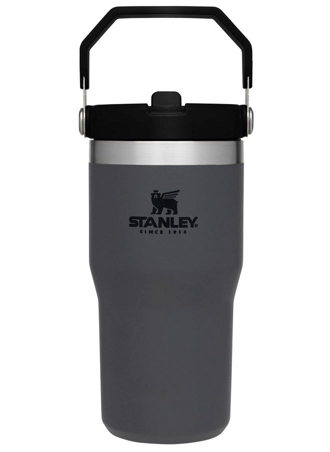 Stanley - Stanley IceFlow Flip Straw Tumbler with Handle 20 oz | Twist On Lid and Flip Up Straw | Leak Resistant Water Bottle | Insulated Stainless Steel |BPA-Free | Charcoal - Image 1