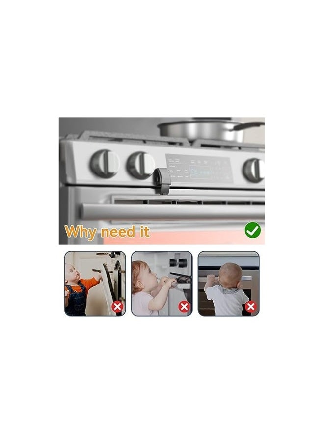Updated Oven Front Lock, Childproof Oven Door Lock, Easy to Install & Use Durable and Heat-Resistant Material no Tools Need or Drill, Baby Toddler Kitchen Safety Guard For Oven(Black)(1 Pack) - Image 4