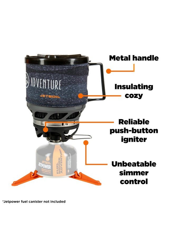 Jetboil MiniMo Camping and Backpacking Stove Cooking System with Adjustable Heat Control (Adventure) - Image 2