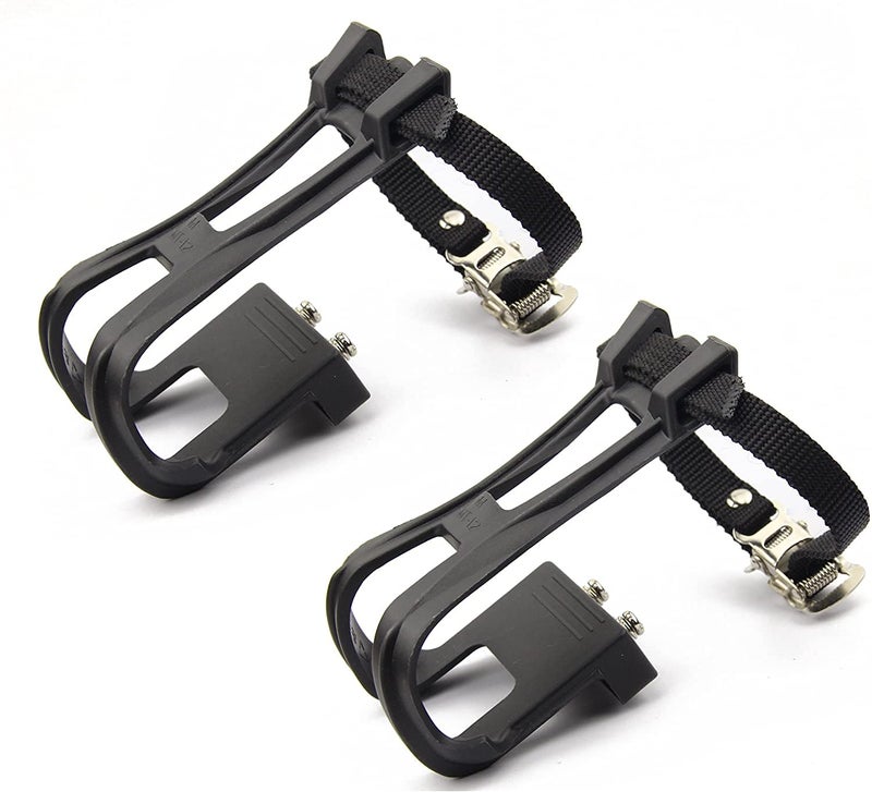Leadrise1 Pair Nylon Cycling MTB Road Mountain Bike Bicycle Pedal Toe Clip Strap Belts - Image 1