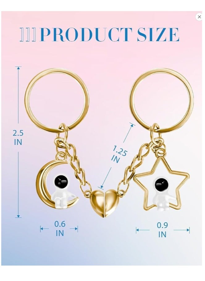 Generic - 2Pcs Couple keychain, Key Chains, Magnetic keychain, Long Distance Relationship Keepsake, Keychains For Women Men Girls, Rings Gifts - Image 1