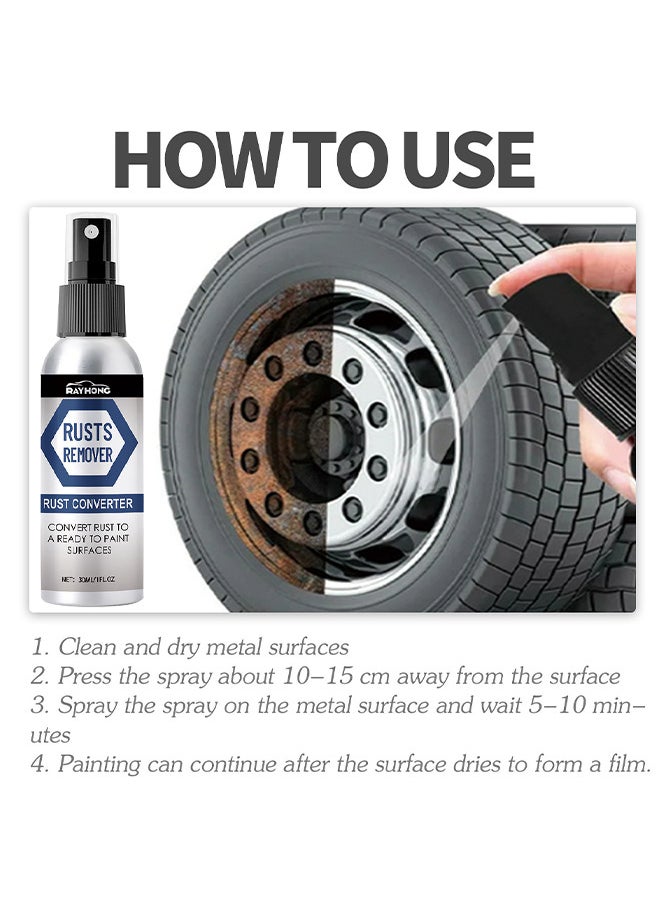 RAYHONG - Multifunctional Rusts Remover Spray For Metal And Cars, Effective Anti Rust Conversion Agent, Fast Acting Rust Converter For Iron And Steel, Anti Rust Inhibitor Derusting Spray, 30ML - Image 1