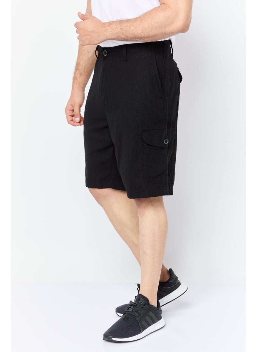Threadbare Men Solid Cargo Short, Black  - Image 3