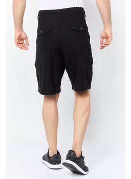 Threadbare Men Solid Cargo Short, Black  - Image 4