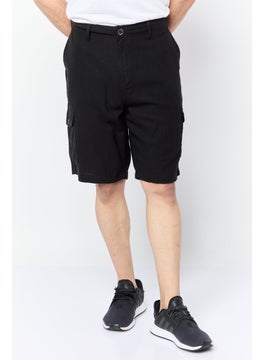Threadbare Men Solid Cargo Short, Black  - Image 1