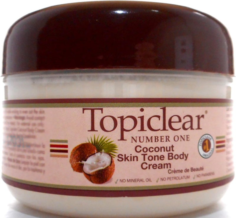 Topiclear Coconut Skin Tone Body Cream 170g EU with Chear Coconut Oil 200ml