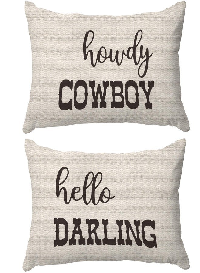PUHEI Western Throw Pillows - Western Bedroom Decor Throw Pillow Cover, Western Pillow Covers, Western Home Decor, Couple Pillow Case 12 x 20 Inch Sofa Bed, Western Couples Gifts (Off-White) - Image 1