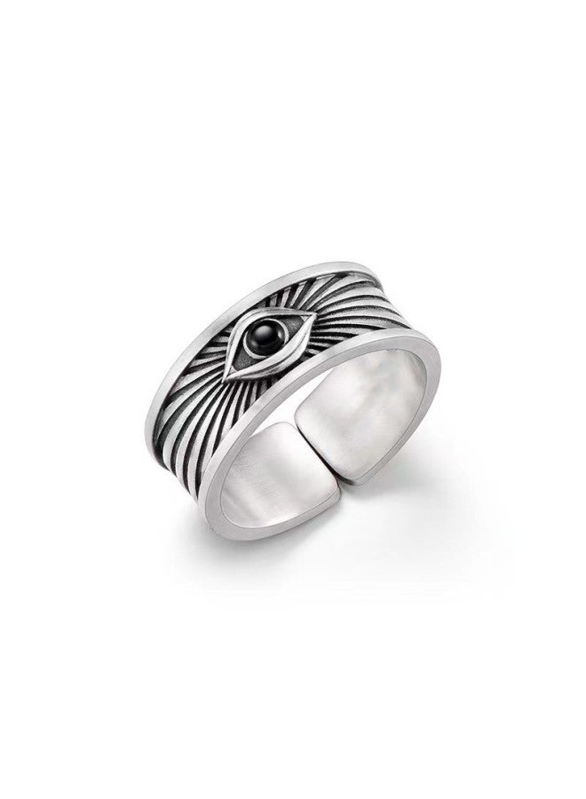 Yuhong Retro Silver Plated Eye Of Ring For Boys High-level Men's Original Design Open Index Finger Ring