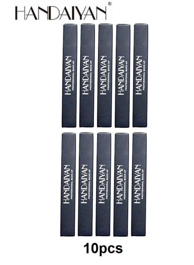هاندايان 10 حبات من قلم تحديد العيون مزدوج الأطراف بغطاء إغلاق أسود - Image 1