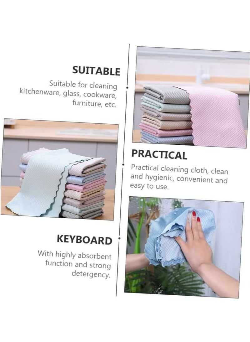 3-Piece Set Of Fish Scale Ultra-Fine Fiber Cloth, 25 * 25cm, Nano Level Non-Woven Fabric, Suitable For Glass, Windows, Mirrors, Screens, Kitchens  - Image 3