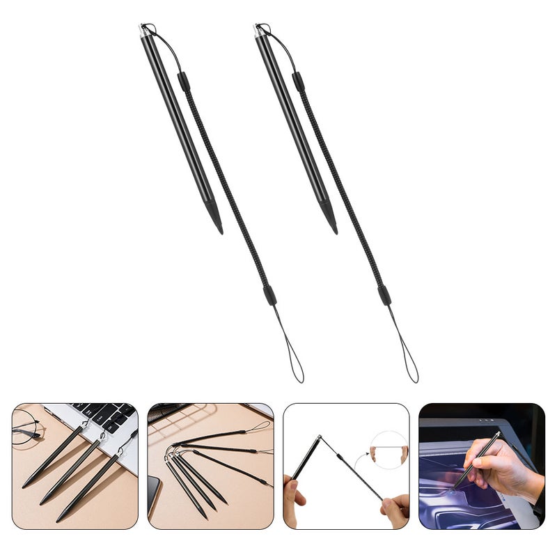6pcs Metal Resistive Stylus Pens With Tether Stylus For Devices Anti-Lost Stylus Tablets Stylus Pen Precision Drawing And Writing Tool - Image 1