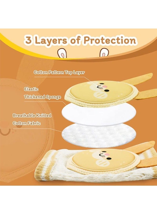 2-Pair Baby Knee Pads for Crawling, ​Breathable Crawling Knee Pads with Sponge Pad, Anti-Slip Knee Pads Leg Warmers Protective Cover for 0-3 Years Old Babies - Image 3