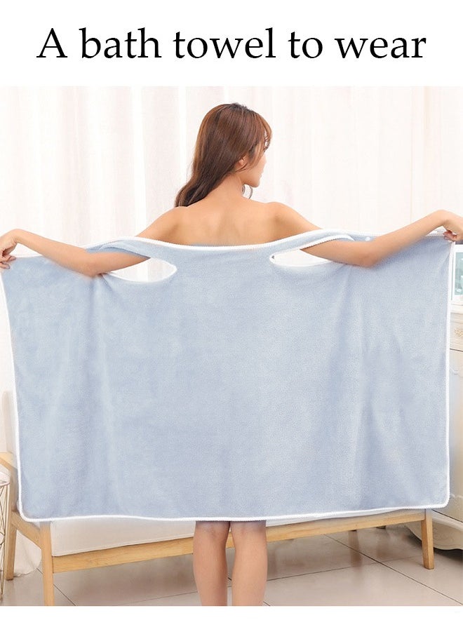 DUNISO Women's Bath Robe, Off Shoulder Wearable Bath Towel Quick Dry Lightweight Highly Water Absorbent Beach Spa Gym Bathrobes Slip Dress Bathing Shower Cover Up Tube Dress Nightwear Sleeping Robe  - Image 3